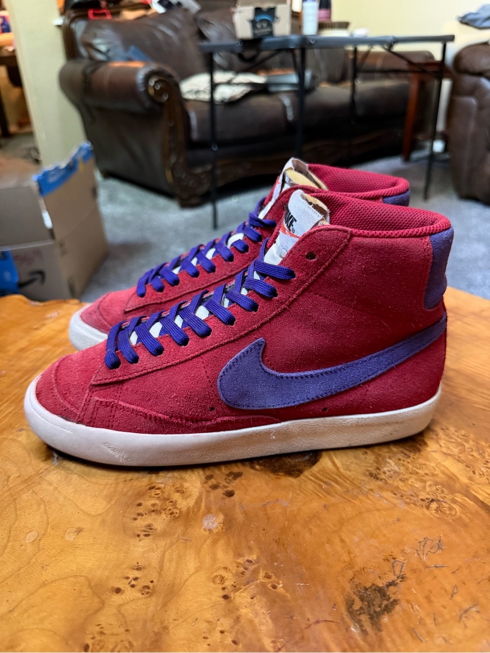 Nike Blazer Mid '77 Suede By You Red Purple Women's 7 Men's 5.5 Custom Sneaker